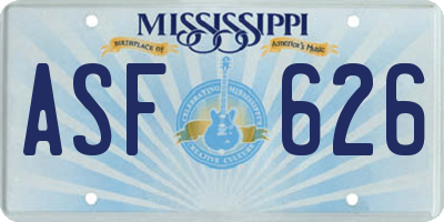 MS license plate ASF626
