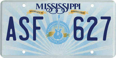 MS license plate ASF627