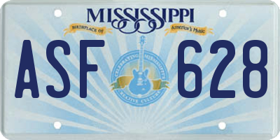 MS license plate ASF628
