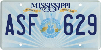 MS license plate ASF629