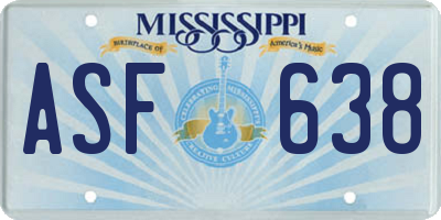 MS license plate ASF638