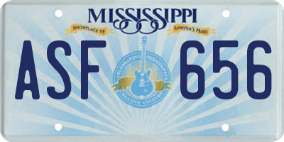 MS license plate ASF656