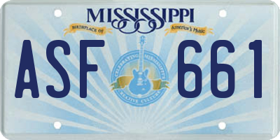MS license plate ASF661