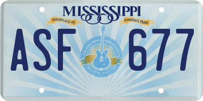MS license plate ASF677