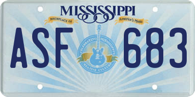 MS license plate ASF683
