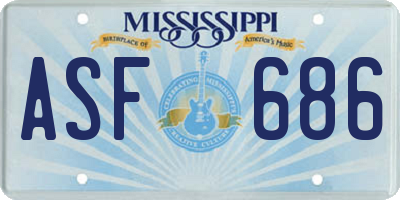 MS license plate ASF686