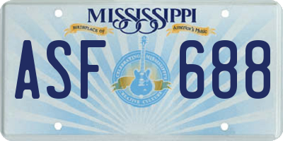 MS license plate ASF688