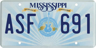 MS license plate ASF691