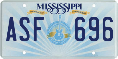 MS license plate ASF696