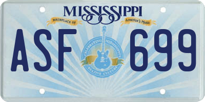 MS license plate ASF699