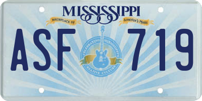 MS license plate ASF719