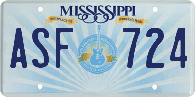 MS license plate ASF724