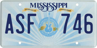 MS license plate ASF746