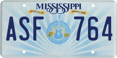 MS license plate ASF764