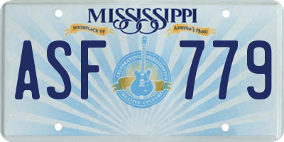 MS license plate ASF779