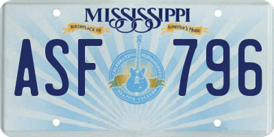 MS license plate ASF796