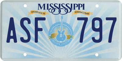 MS license plate ASF797