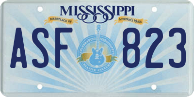 MS license plate ASF823