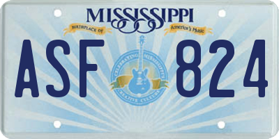MS license plate ASF824