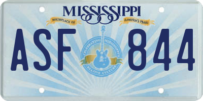 MS license plate ASF844