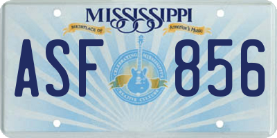 MS license plate ASF856
