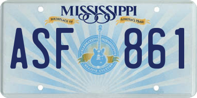 MS license plate ASF861
