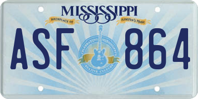 MS license plate ASF864