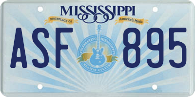 MS license plate ASF895