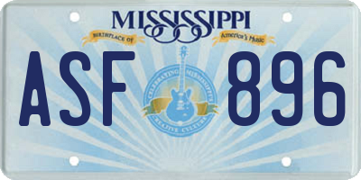 MS license plate ASF896