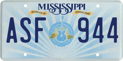 MS license plate ASF944