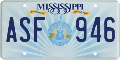 MS license plate ASF946