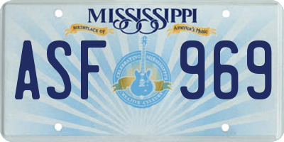 MS license plate ASF969