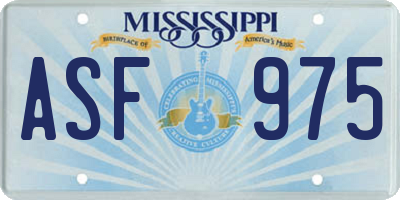 MS license plate ASF975