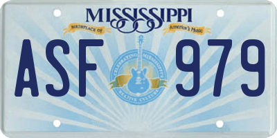 MS license plate ASF979