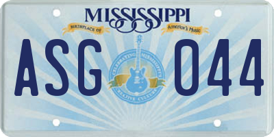 MS license plate ASG044