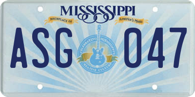 MS license plate ASG047