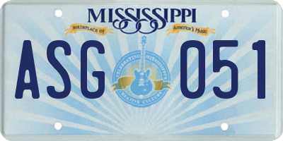 MS license plate ASG051