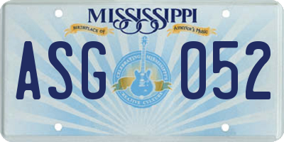 MS license plate ASG052