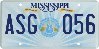 MS license plate ASG056