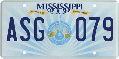 MS license plate ASG079