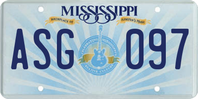 MS license plate ASG097