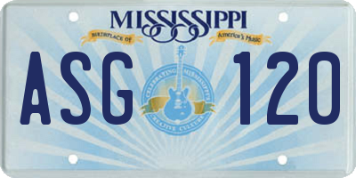 MS license plate ASG120