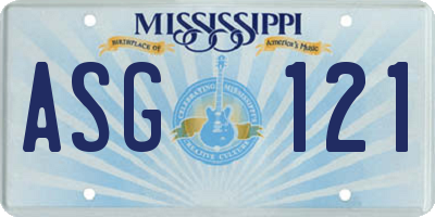 MS license plate ASG121