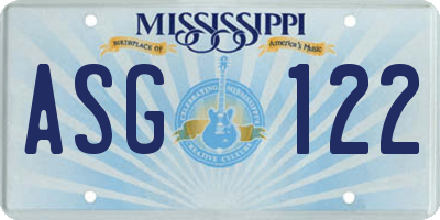 MS license plate ASG122