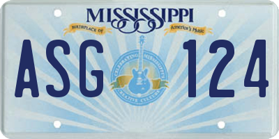 MS license plate ASG124