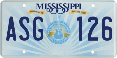 MS license plate ASG126