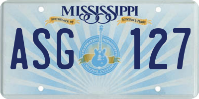 MS license plate ASG127