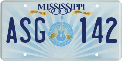 MS license plate ASG142