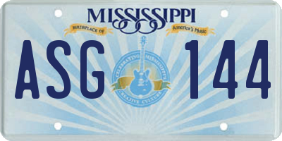 MS license plate ASG144