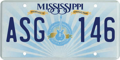 MS license plate ASG146